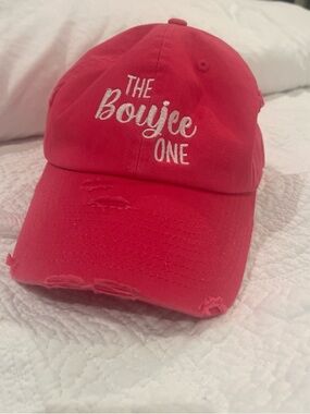 Hot pink 'The Boujee One' Embroidered Cap